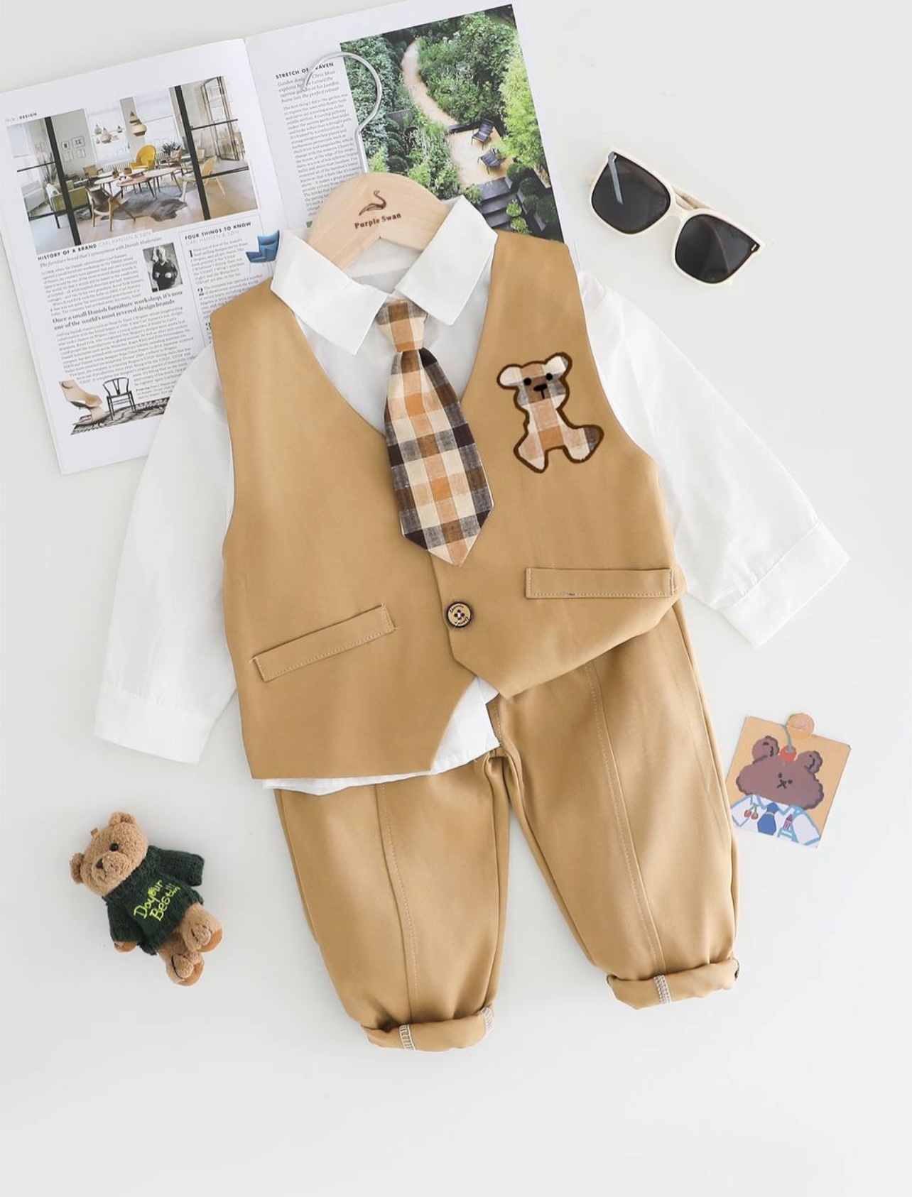 ست چهار تیکه مجلسی کراوات دار کد 2069