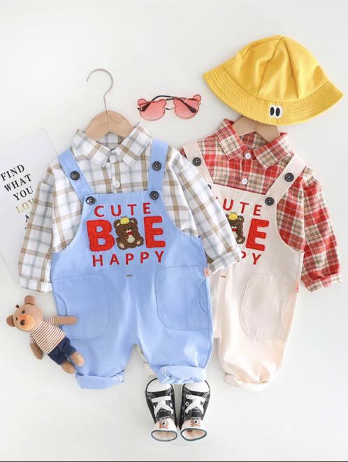 ست بیلر و پیراهن با طرح 🐝 Cute Be Happy وارداتی و اورجینال کد 2068