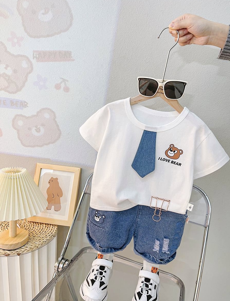 ست تیشرت شلوارک کراواتی کد 2080