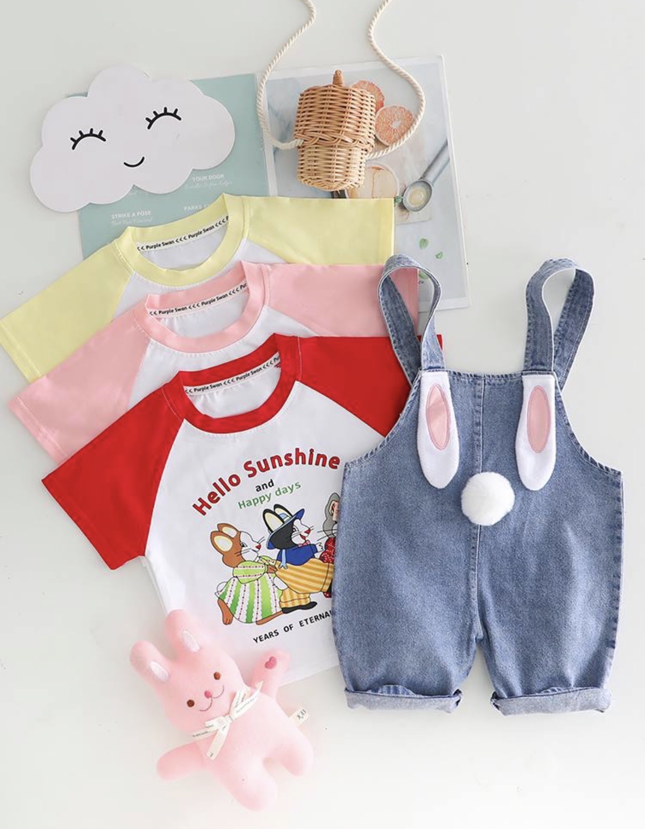 ست بیلر و تیشرت خرگوشی🐰 کد 2074