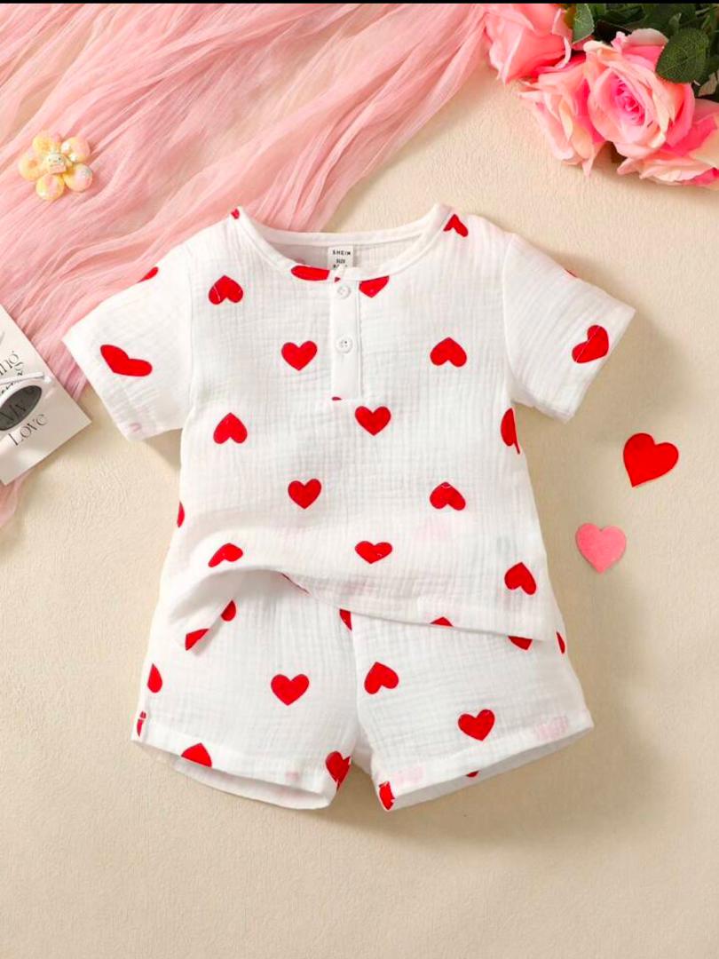 تیشرت و‌شلوارک وارداتی قلبی کد 2002